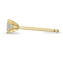 1 x 0,06 ct diamant solitaireørestik i 14 karat guld med diamant