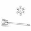 2 x 0,03 ct diamant solitaireørestikker i 14 karat hvidguld med diamant