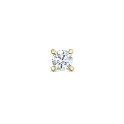 1 x 0,06 ct diamant solitaireørestik i 14 karat guld med diamant