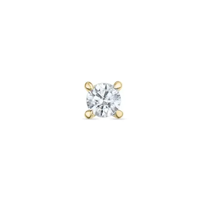 1 x 0,06 ct diamant solitaireørestik i 14 karat guld med diamant