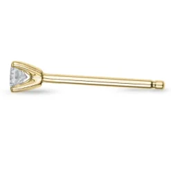 1 x 0,06 ct diamant solitaireørestik i 14 karat guld med diamant