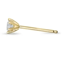 1 x 0,11 ct diamant solitaireørestik i 14 karat guld med diamant