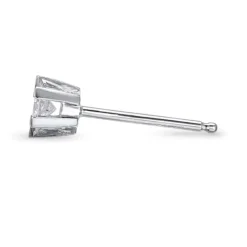 1 x 0,11 ct diamant solitaireørestik i 14 karat hvidguld med diamant