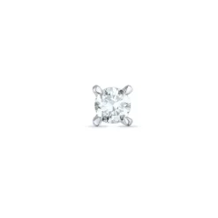 1 x 0,06 ct diamant solitaireørestik i 14 karat hvidguld med diamant