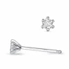2 x 0,08 ct Kampagne - diamant solitaireørestikker i 14 karat hvidguld med diamant