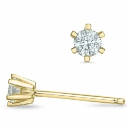 2 x 0,10 ct Kampagne - diamant ørestikker i 14 karat guld med diamant