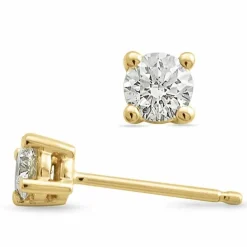 2 x 0,20 ct Kampagne - diamant ørestikker i 14 karat guld med diamant