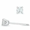 2 x 0,18 ct Kampagne - diamant solitaireørestikker i 14 karat hvidguld med diamant