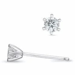 2 x 0,13 ct Kampagne - diamant ørestikker i 14 karat hvidguld med diamant