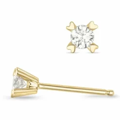 2 x 0,11 ct Kampagne - diamant ørestikker i 14 karat guld med diamant