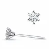 2 x 0,11 ct Kampagne - diamant solitaireørestikker i 14 karat hvidguld med diamant