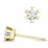 2 x 0,16 ct Kampagne - diamant solitaireørestikker i 14 karat guld med diamant