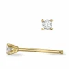 2 x 0,04 ct Kampagne - diamant solitaireørestikker i 14 karat guld med diamant