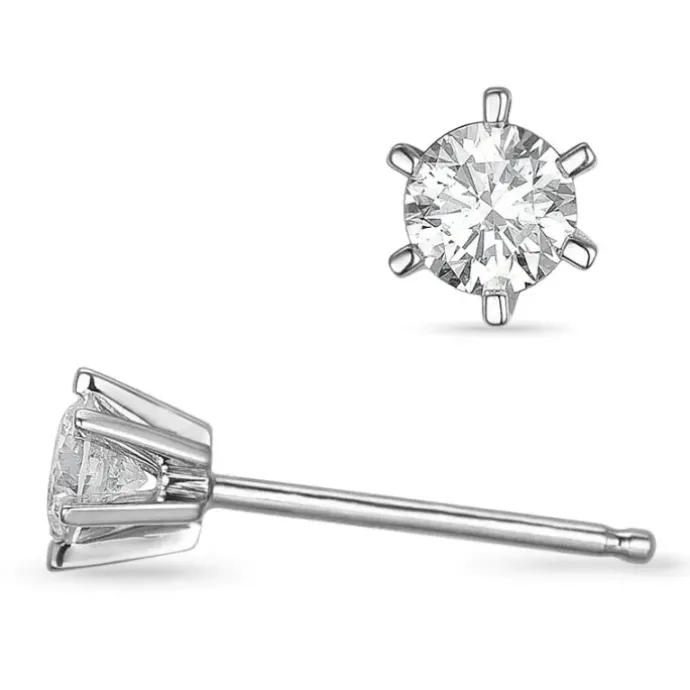 2 x 0,30 ct lab grown diamant ørestikker i 14 karat hvidguld med lab grown diamant