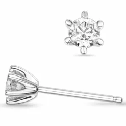 2 x 0,30 ct lab grown diamant solitaireørestikker i 14 karat hvidguld med lab grown diamant