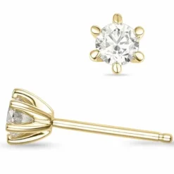 2 x 0,40 ct lab grown diamant solitaireørestikker i 14 karat guld med lab grown diamant