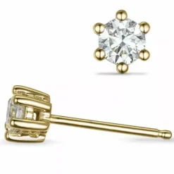 2 x 0,40 ct lab grown diamant solitaireørestikker i 14 karat guld med lab grown diamant