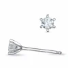 2 x 0,10 ct lab grown diamant solitaireørestikker i 14 karat hvidguld med lab grown diamant