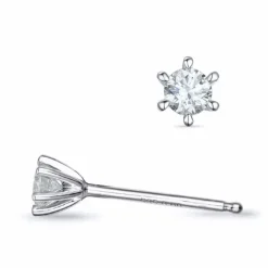 2 x 0,10 ct lab grown diamant solitaireørestikker i 14 karat hvidguld med lab grown diamant