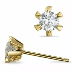 2 x 0,30 ct lab grown diamant solitaireørestikker i 14 karat guld med lab grown diamant