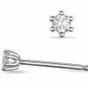 2 x 0,20 ct lab grown diamant solitaireørestikker i 14 karat hvidguld med lab grown diamant