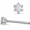 2 x 0,40 ct lab grown diamant solitaireørestikker i 14 karat hvidguld med lab grown diamant