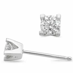 2 x 0,30 ct lab grown diamant ørestikker i 14 karat hvidguld med lab grown diamant