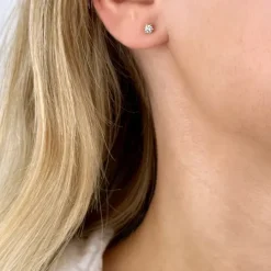 2 x 0,20 ct lab grown diamant solitaireørestikker i 14 karat guld med lab grown diamant