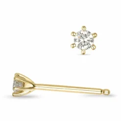 2 x 0,05 ct lab grown diamant solitaireørestikker i 14 karat guld med lab grown diamant