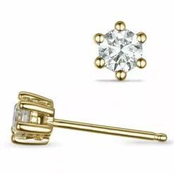 2 x 0,30 ct lab grown diamant solitaireørestikker i 14 karat guld med lab grown diamant