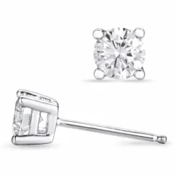 2 x 0,40 ct lab grown diamant hvidguld solitaireørestikker i 14 karat hvidguld med lab grown diamant