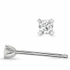 2 x 0,05 ct lab grown diamant solitaireørestikker i 14 karat hvidguld med lab grown diamant