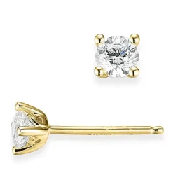 2 x 0,30 ct lab grown diamant ørestikker i 14 karat guld med lab grown diamant