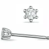 2 x 0,30 ct lab grown diamant solitaireørestikker i 14 karat hvidguld med lab grown diamant