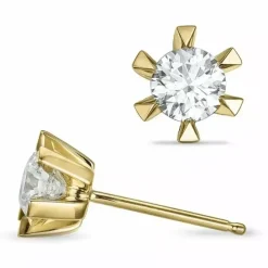 2 x 0,40 ct lab grown diamant ørestikker i 14 karat guld med lab grown diamant