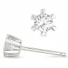 2 x 0,20 ct lab grown diamant solitaireørestikker i 14 karat hvidguld med lab grown diamant