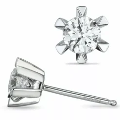 2 x 0,40 ct lab grown diamant ørestikker i 14 karat hvidguld med lab grown diamant