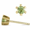 2 x 0,50 ct peridot solitaireørestikker i 9 karat guld med peridot