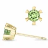 2 x 0,30 ct peridot solitaireørestikker i 14 karat guld med peridot