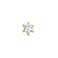 1 x 0,04 ct solitaireørestik i 14 karat guld med diamant
