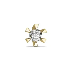 1 x 0,05 ct solitaireørestik i 14 karat guld med diamant