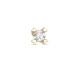 1 x 0,05 ct solitaireørestik i 14 karat guld med diamant