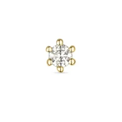 1 x 0,03 ct solitaireørestik i 14 karat guld med diamant