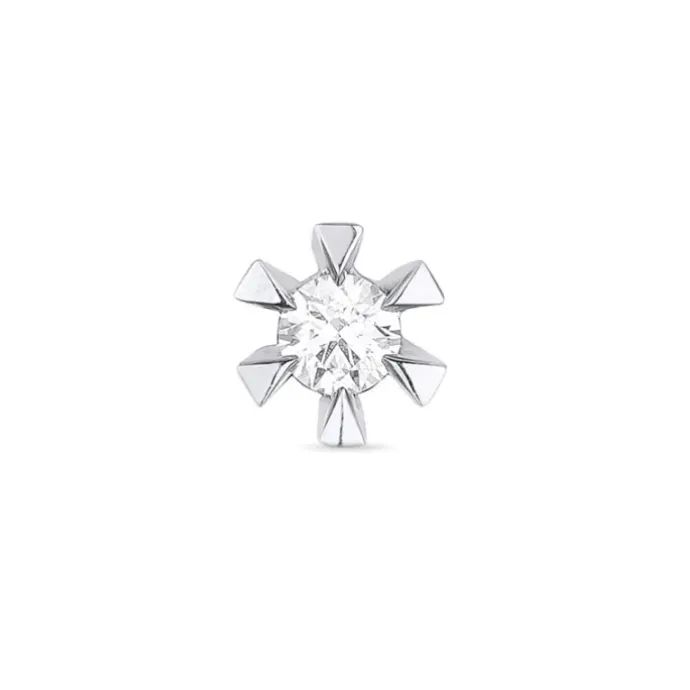 1 x 0,03 ct solitaireørestik i 14 karat hvidguld med diamant