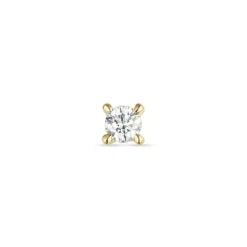 1 x 0,05 ct solitaireørestik i 14 karat guld med diamant