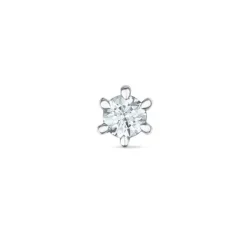 1 x 0,03 ct solitaireørestik i 14 karat hvidguld med diamant