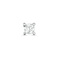 1 x 0,03 ct solitaireørestik i 14 karat hvidguld med diamant