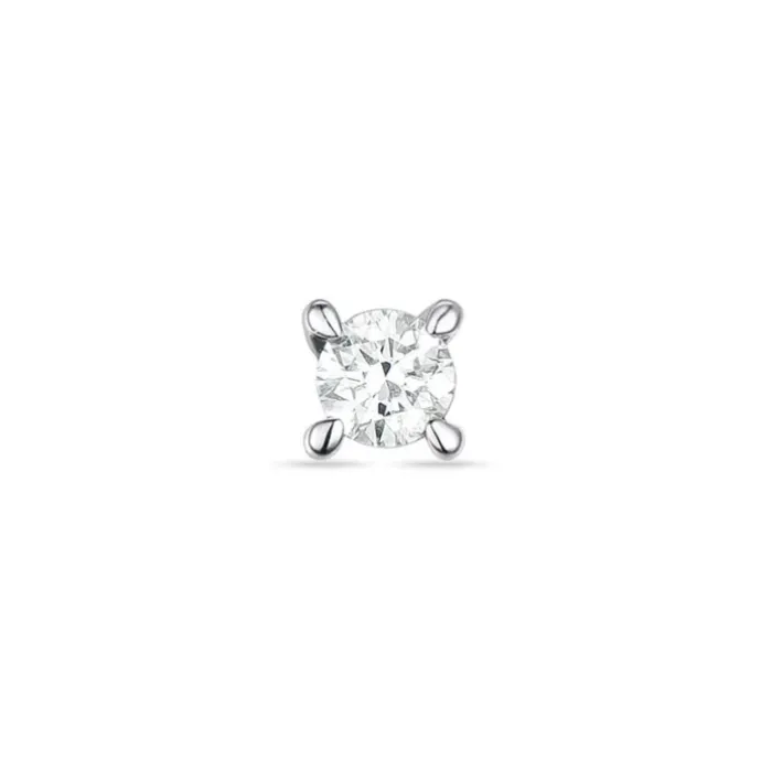 1 x 0,03 ct solitaireørestik i 14 karat hvidguld med diamant