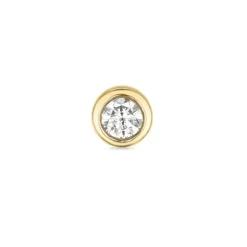 1 x 0,04 ct solitaireørestik i 14 karat guld med diamant