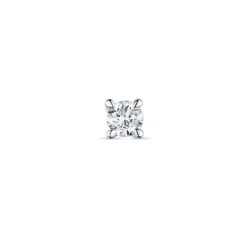 1 x 0,04 ct solitaireørestik i 14 karat hvidguld med diamant